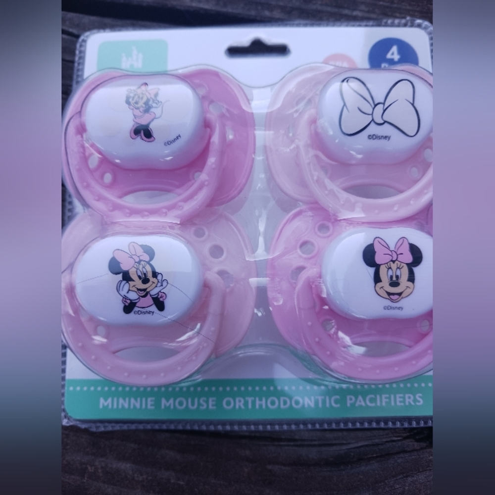 Disney Minnie Mouse Orthodontic Pacifiers - Pink Set of 4